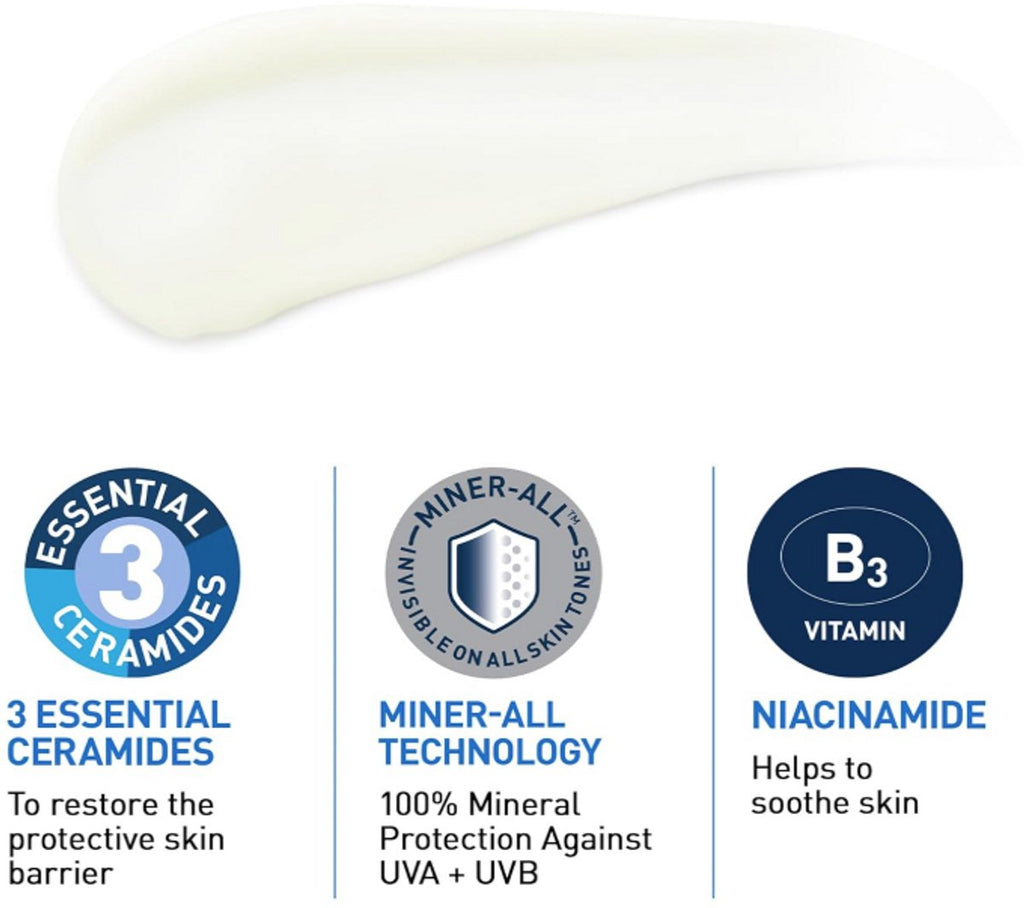 CeraVe Invisible Mineral Sunscreen SPF 50 Gezichtscrème – 48 ml