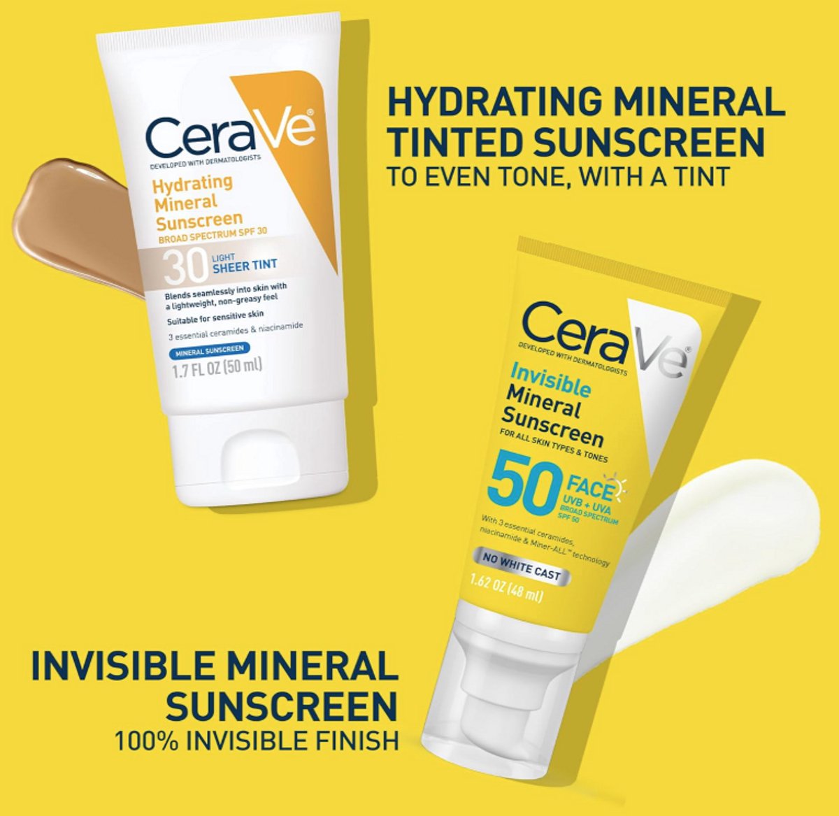 CeraVe Invisible Mineral Sunscreen SPF 50 Gezichtscrème – 48 ml