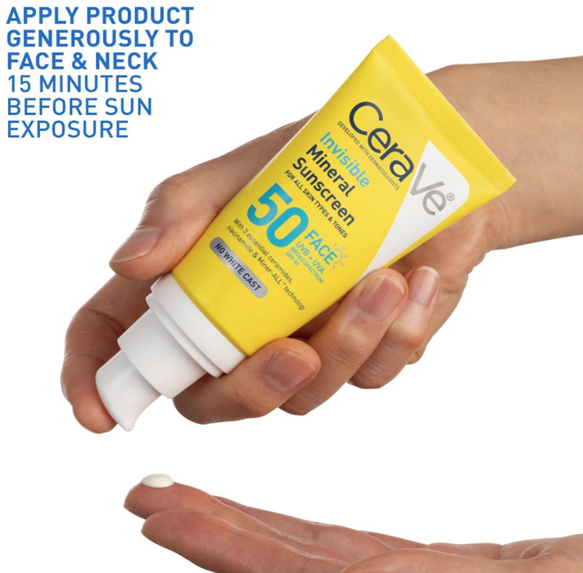 CeraVe Invisible Mineral Sunscreen SPF 50 Gezichtscrème – 48 ml