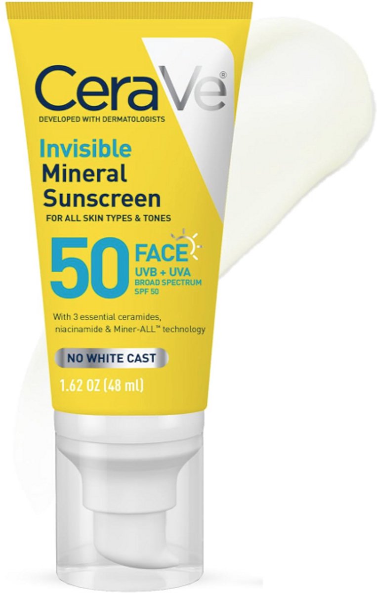 CeraVe Invisible Mineral Sunscreen SPF 50 Gezichtscrème – 48 ml